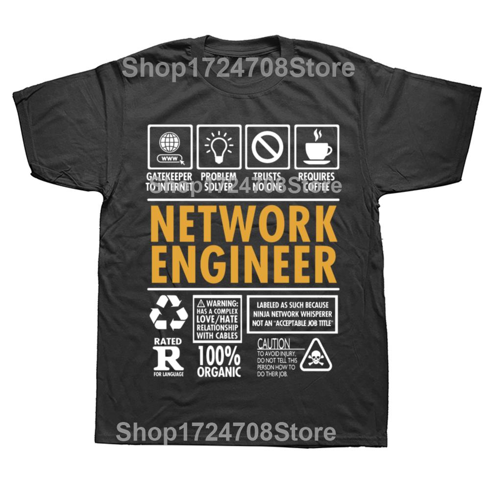 Lustige Netzwerk-Ingenieur Definition Grafik T-Shirts Herren Damen Mode Lässiges T-Shirt 100% Baumwolle Locker Übergröße T-Shirt