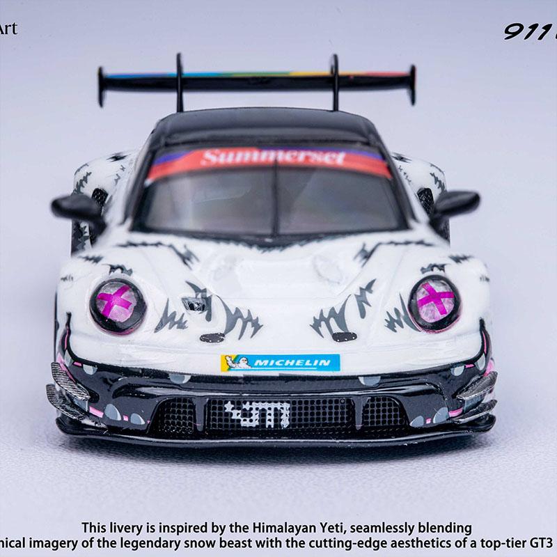 IVQR6 Pre-Sale Elowen Art 1:64 Porsche 911 Gt3 R Himalayan Yeti Snow Livery Limited Edition 500pcs Diecast Model Collectible Boys Toys