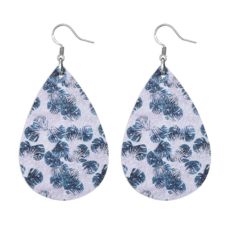 Summer Fashion Lightweight Faux Leather Earrings for Women Fruit Leaf Beach Teardrop Drop Dangle Earrings Jewelry Gift Wholesale