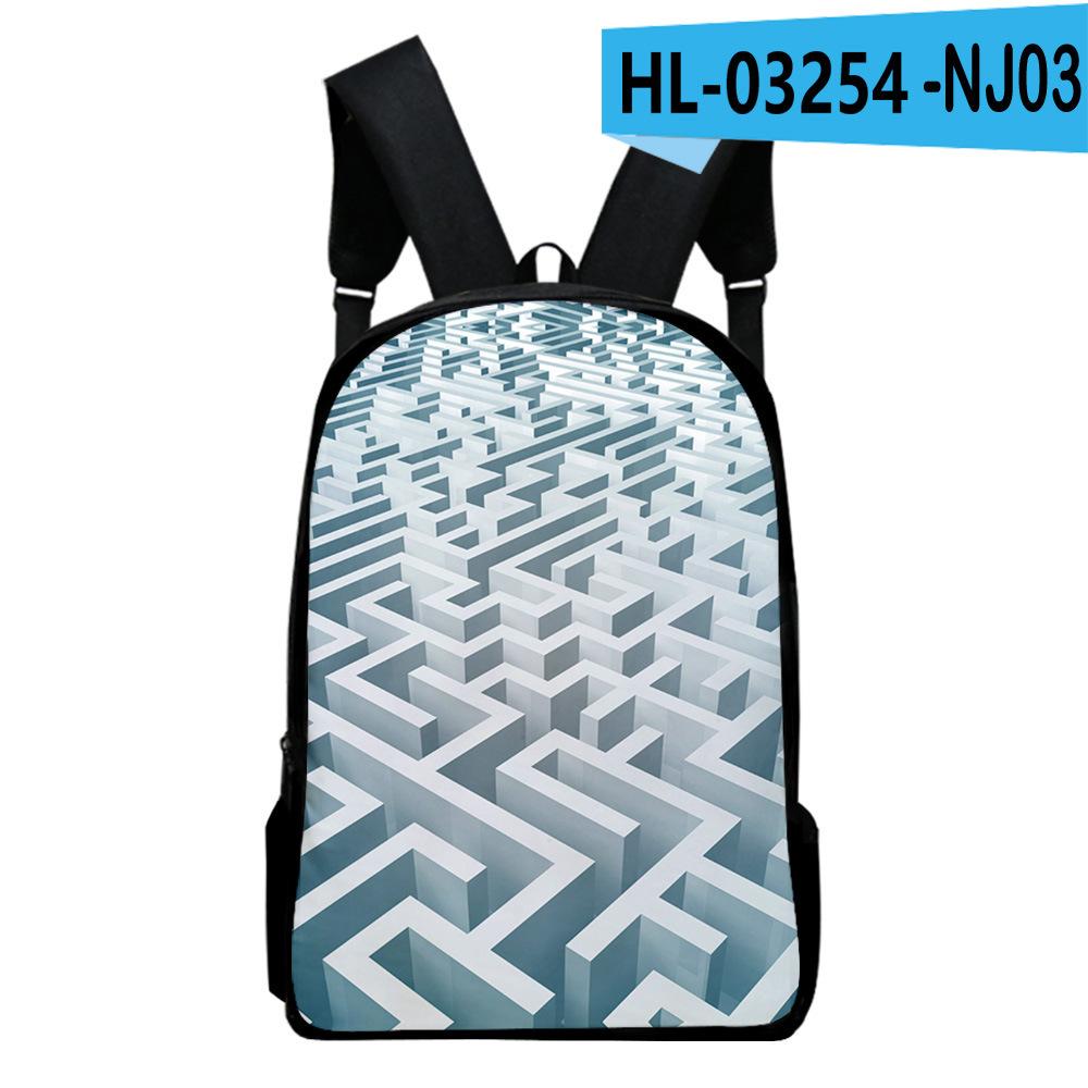 Classic Novelty Cool Maze Pattern Notebook Backpacks Pupil School Bags 3D Print Oxford Waterproof Boys/Girls Laptop Backpacks