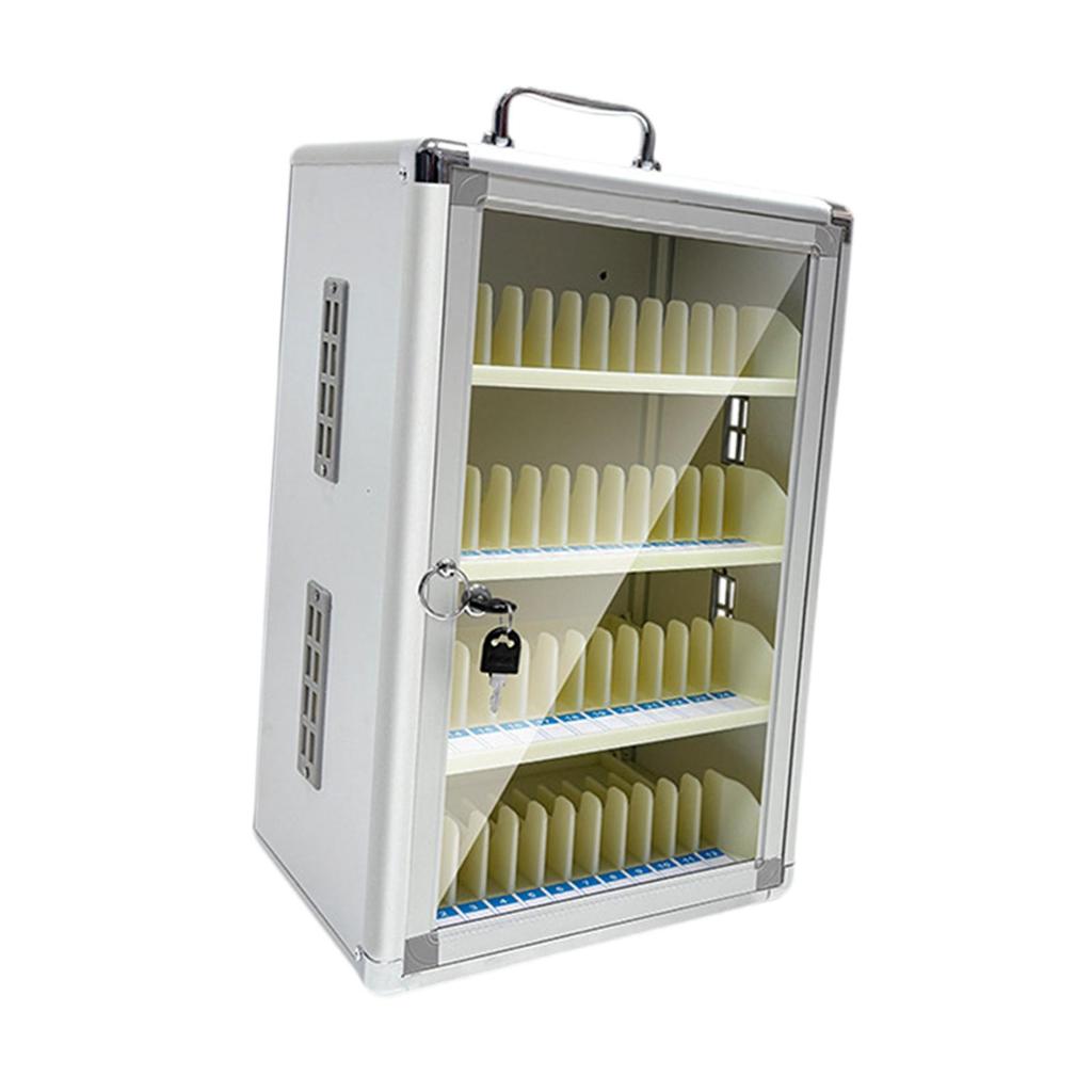 Phone Storage Cabinet Aluminum Alloy Lockable Locker for Repair Stores 48 Slots