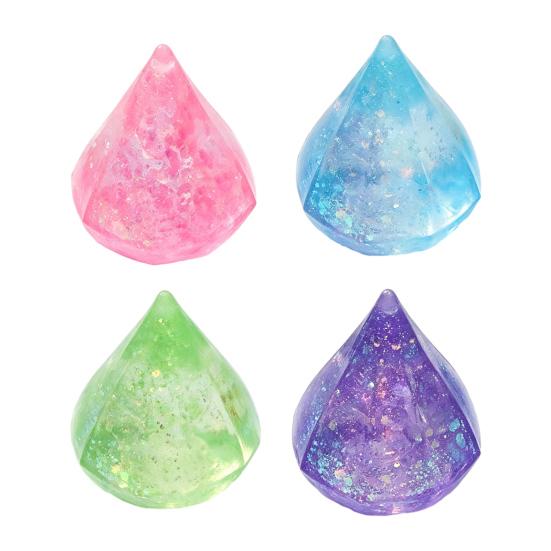 Yousheng Stressabbau Strass-Quetschspielzeug, Klares Glitzer-Strass-Sensorikspielzeug, Weicher Dehnbarer Stressball Fidget Toy, Gastgeschenke für Kinder