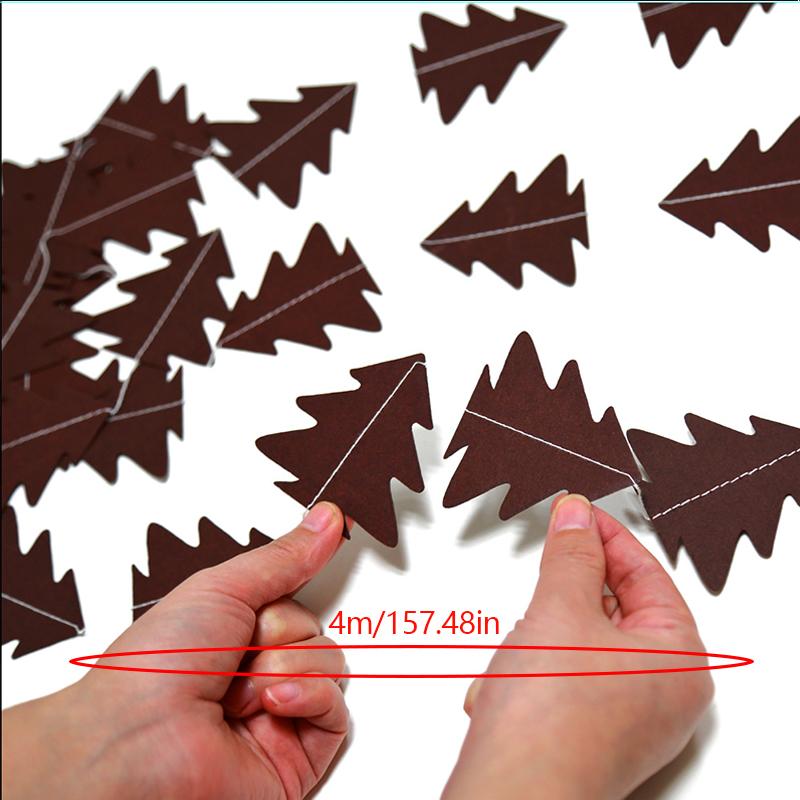 Coroană de flori în formă de copac verde Ghirlandă de hârtie de Crăciun Snur de hârtie suspendat Pandantiv brad de Crăciun