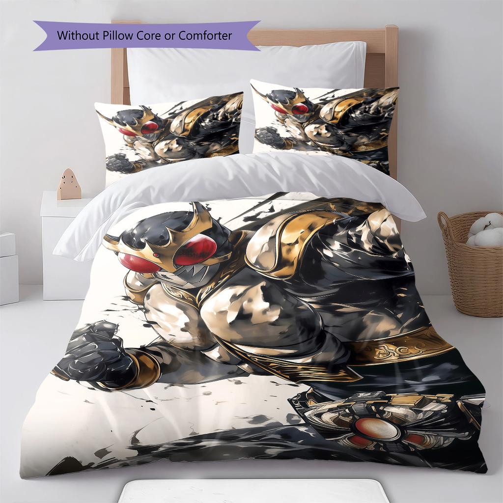 Kamen Rider Cool Armor Style Bedding Set Anime Duvet Cover Polyester Soft Comforter Bedroom Set -QJY
