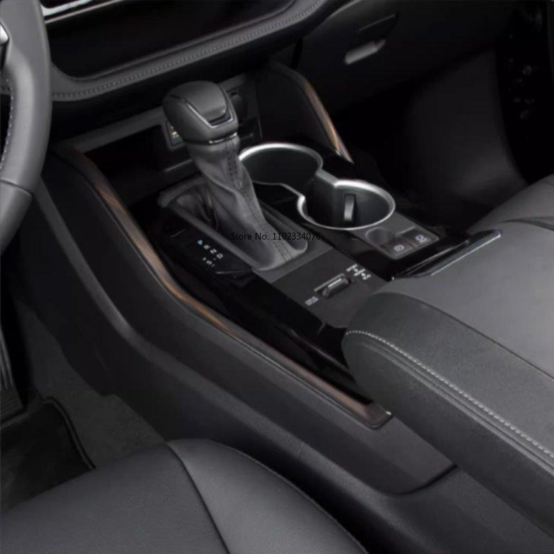 For Toyota Highlander    Car Interior Peach Wood Decoration trument Console Gear Water Cup Cover Air Vent Trims