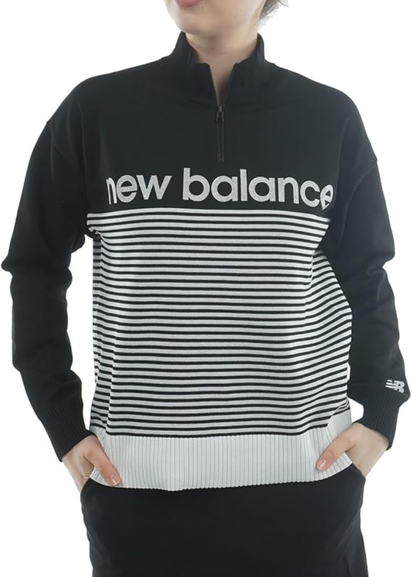 

[New Balance] Golf Women s High Neck Knit (14G Logo Double Jacquard) / 012-5270501 010_Black Size2