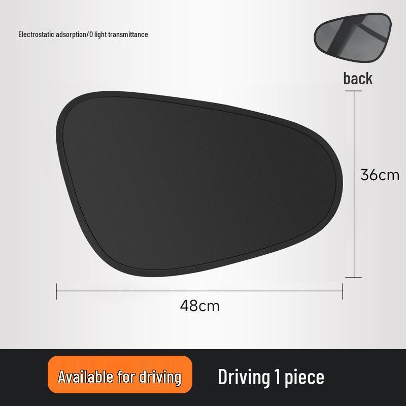 Premium Car Window Heat Insulation Sunshade - Black Rubber, Electrostatic Adhesion, Sun Protection & Privacy Curtain.