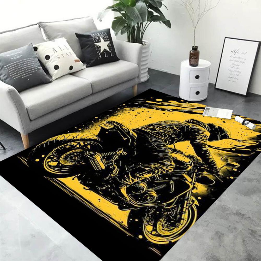 Winylowa Mata Podłogowa z Nadrukiem Motocykla Vintage - Antypoślizgowa Gruba i Łatwa w Utrzymaniu Dodaje Styl i Komfort - do Dekoracji Domu