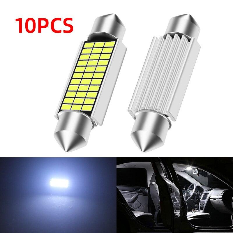 

10 шт. C5w светодиодный купольный светильник 3014 LED CANBUS без ошибок 31 мм 36 мм 39 мм 41 мм лампы для чтения в салоне автомобиля стояночный свет 10pcs&39mm белый