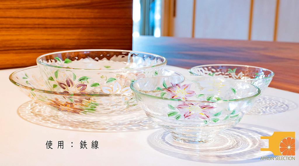 Yagi Kaiho Painted Glass Small Bowl Cherry Kaiho, Kiln, Kyoto-style (weeping Blossom)