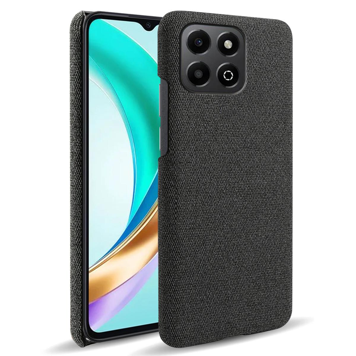 

For Honor X6b 4G Case Cloth Texture Anti-Scratch Protective PC Phone Cover Black