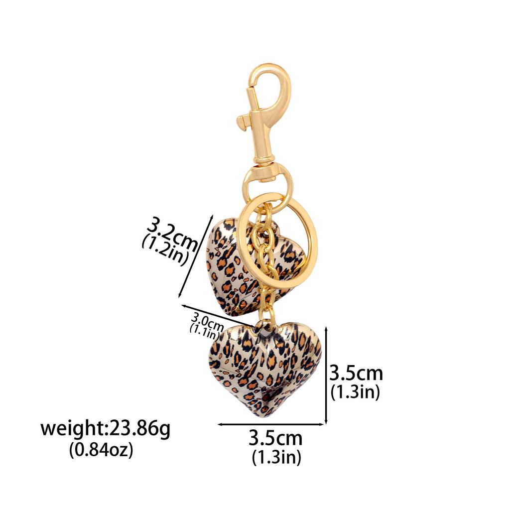 New Fashion Leopard Print Bag Charm Keychain Bow Shaped Heart Shaped Leopard Print Charm Keychain For Women Bag Trend Charm