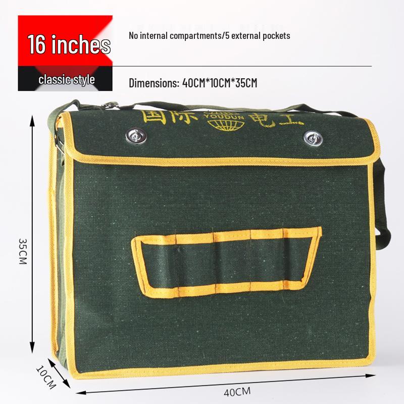 Durable Canvas Electrician Tool Bag - Multifunctional, Thickened Hardware Storage