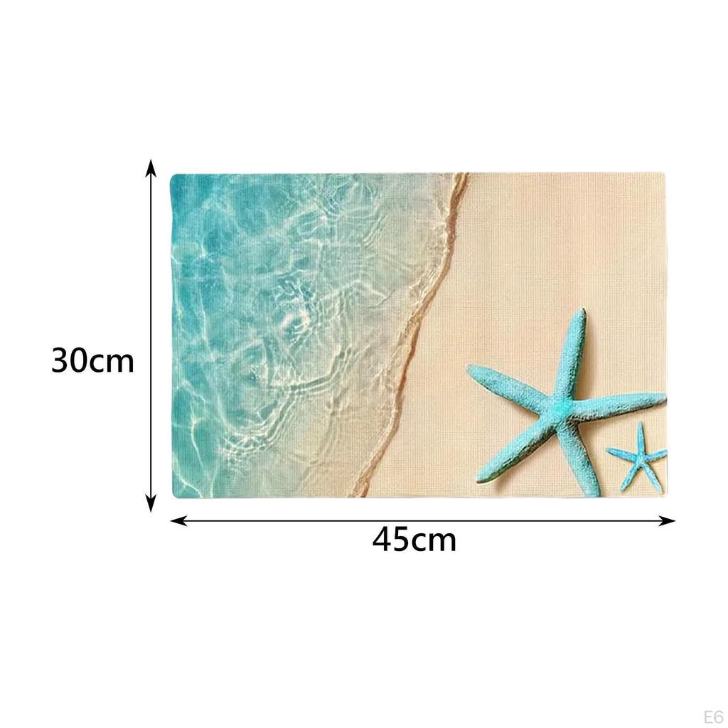 4 Stück Strand Platzset Hitzebeständige Tischsets Abwischbar Rutschfest Wasserdicht Leinen Essen