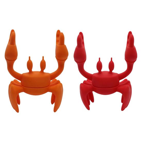 

2 шт. термостойкий силиконовый держатель для ложки в виде краба, нескользящая подставка для кухонных принадлежностей, органайзер для кухни, забавная подставка для ложки в виде краба A