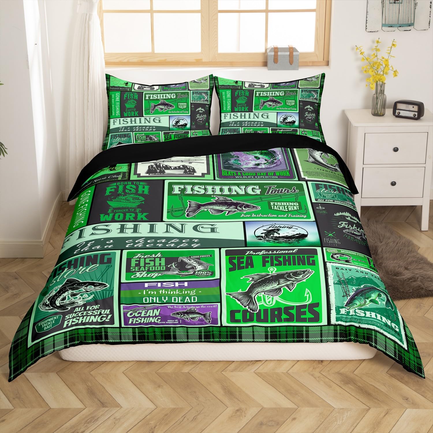 

Comforter Kids Fishing Hunting Themed Decorative Bedding Set Full Size For Boys Teen Bedroom Decor 3 Piece Set No Comforter Comforter (quilt)-EU Single(135*200cm)3pcs