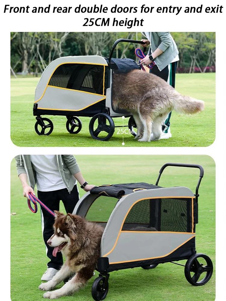 Large Dog Strollers Designer Cheap Cute Dog Strollers Luxury Foldable Dogs Stroller Heavy Duty Outdoor Portable Pet Supplies
