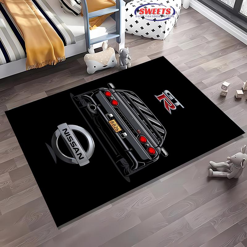 Retro GTR Racing Car Carpet, Living Room and Bedroom Household Items, Children's Room Sofa Mat,Doormat Floor Anti-slip Rug Gift