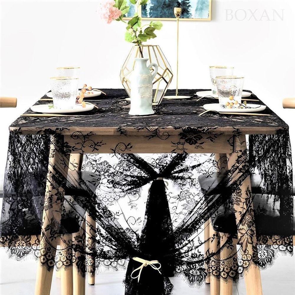 Embroidered French Lace Table Runner Flower Pattern Boho Dresser Scarf Home Garden