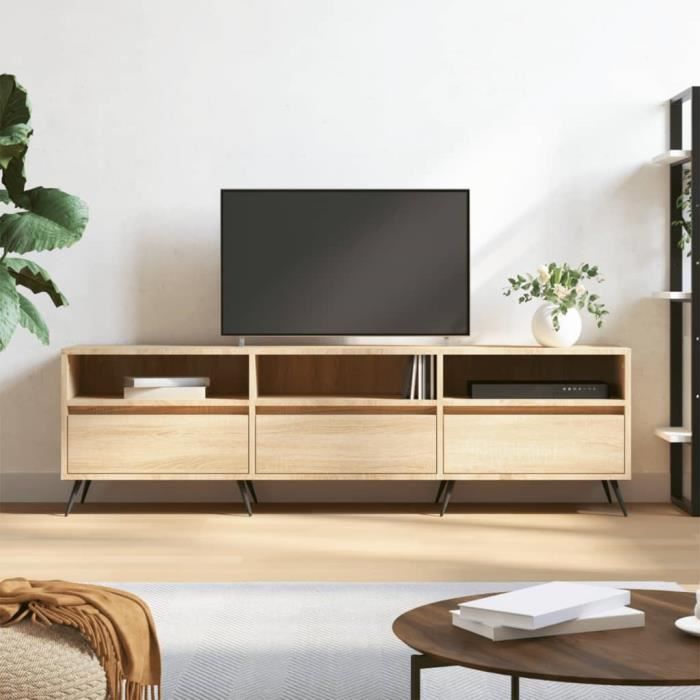 VidaXL Meuble TV chêne sonoma 150x30x44,5 cm bois d'ingénierie 831255