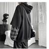 Abbigliamento da uomo Felpe Finte Due Pezzi Patchwork a Quadri con Cappuccio Top Oversize Abbigliamento per Donna Harajuku Felpa Casual