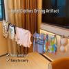 Portable Windproof Elastic Clothesline with Clips for Travel & Business Trips