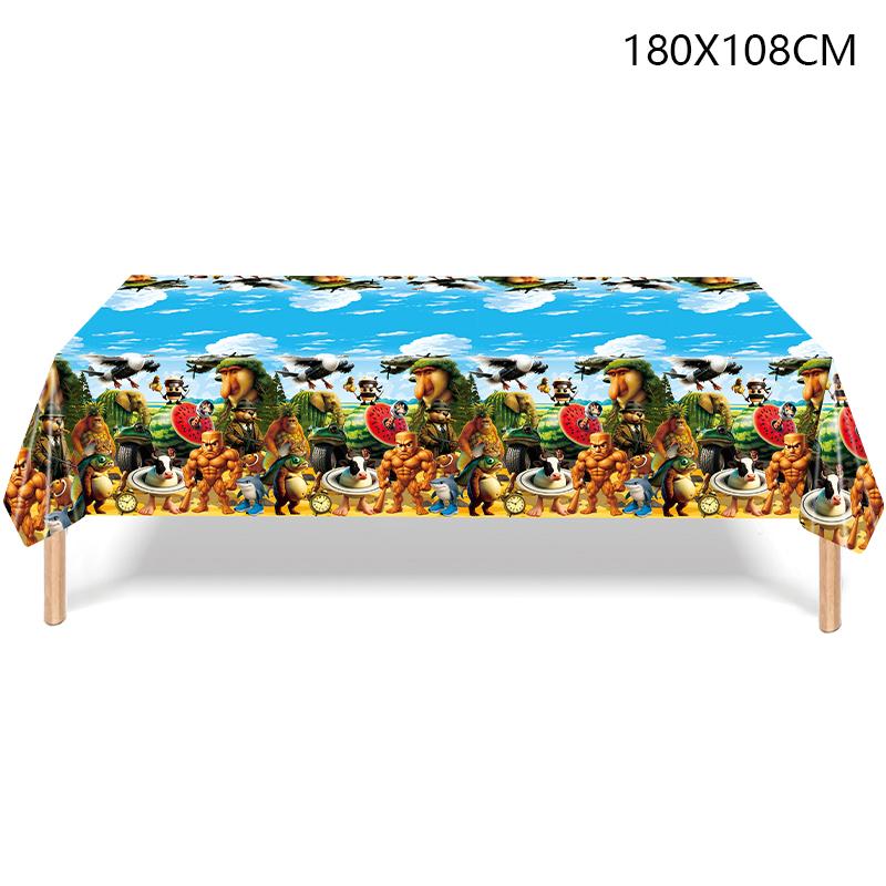 

New Tung Tung Tung Sahur Tralalo Tablecloth Decorations Italian Brainrot Disposable Table Cover for Kids Birthday Party Supplies