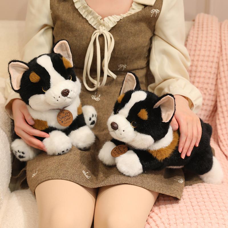 Lifelike Corgi Plush Buddy Corgi Stuffed Dog Fuzzy Bedtime Companion for Whimsical Room Accent Sweet Surprise Gift