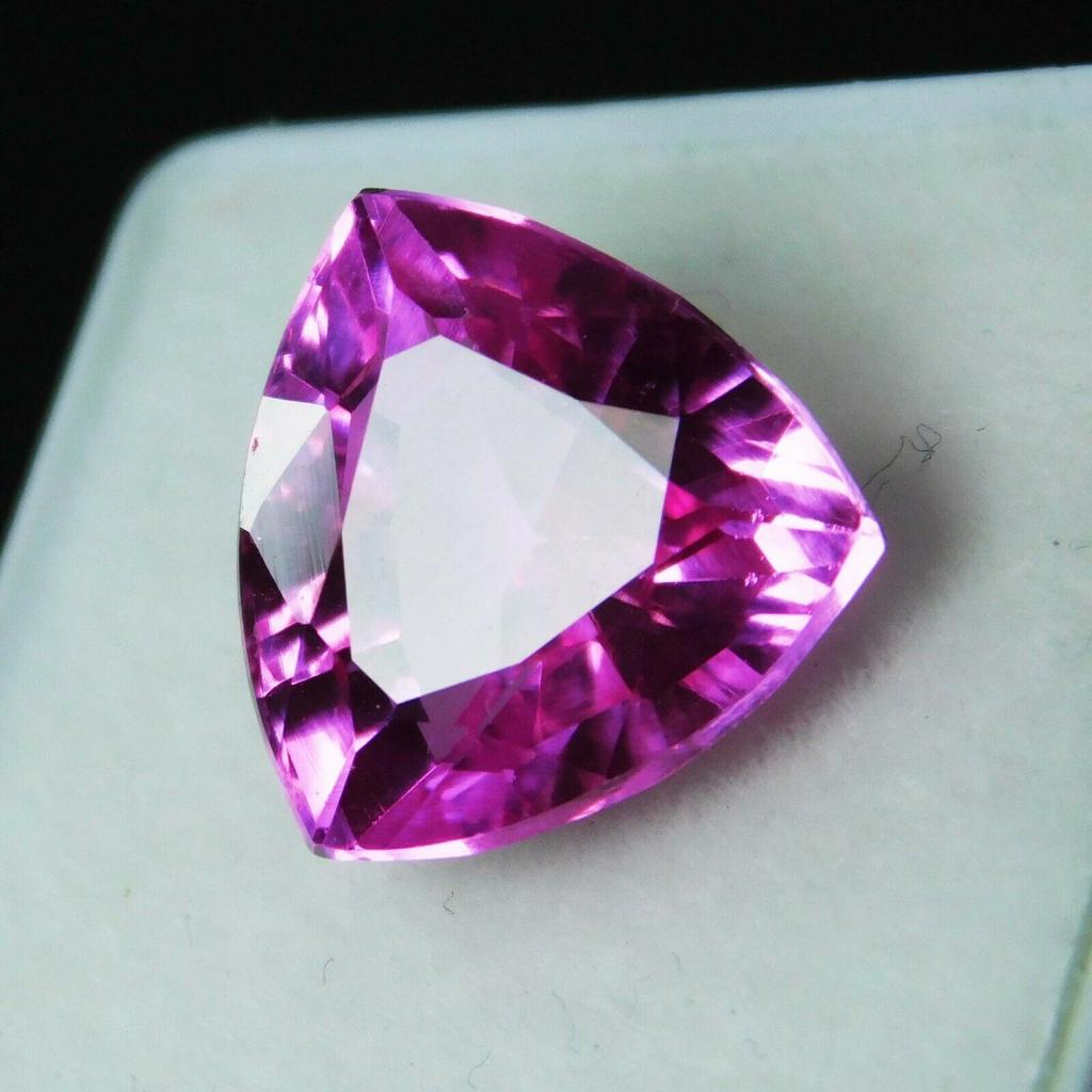 PRECIOUS Pink SAPPHIRE 8.20 Carat Natural Trillion Cut Loose Gemstone CERTIFIED