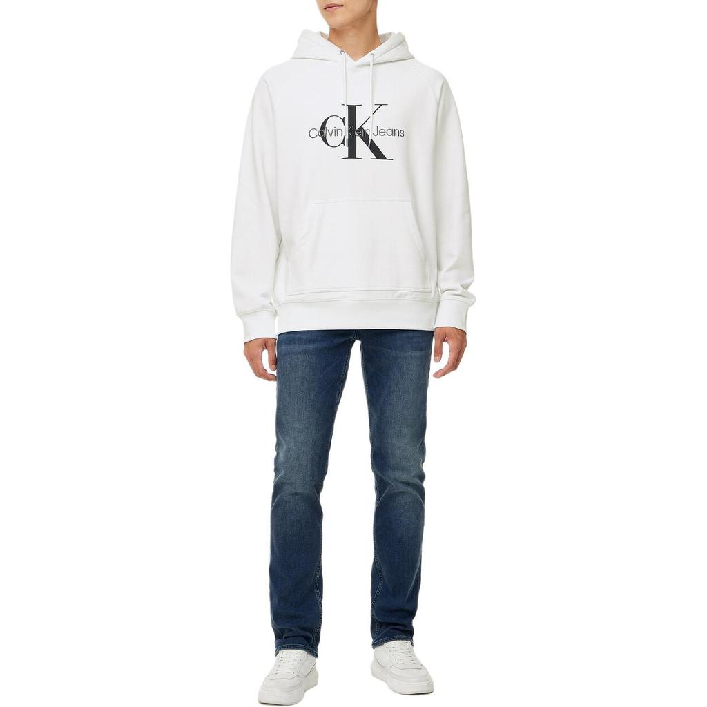 Calvin Klein Bluza z nadrukiem litery, wygodny luźny krój, raglanowe rękawy, męska bluza, jasnobiała J326969-YAF