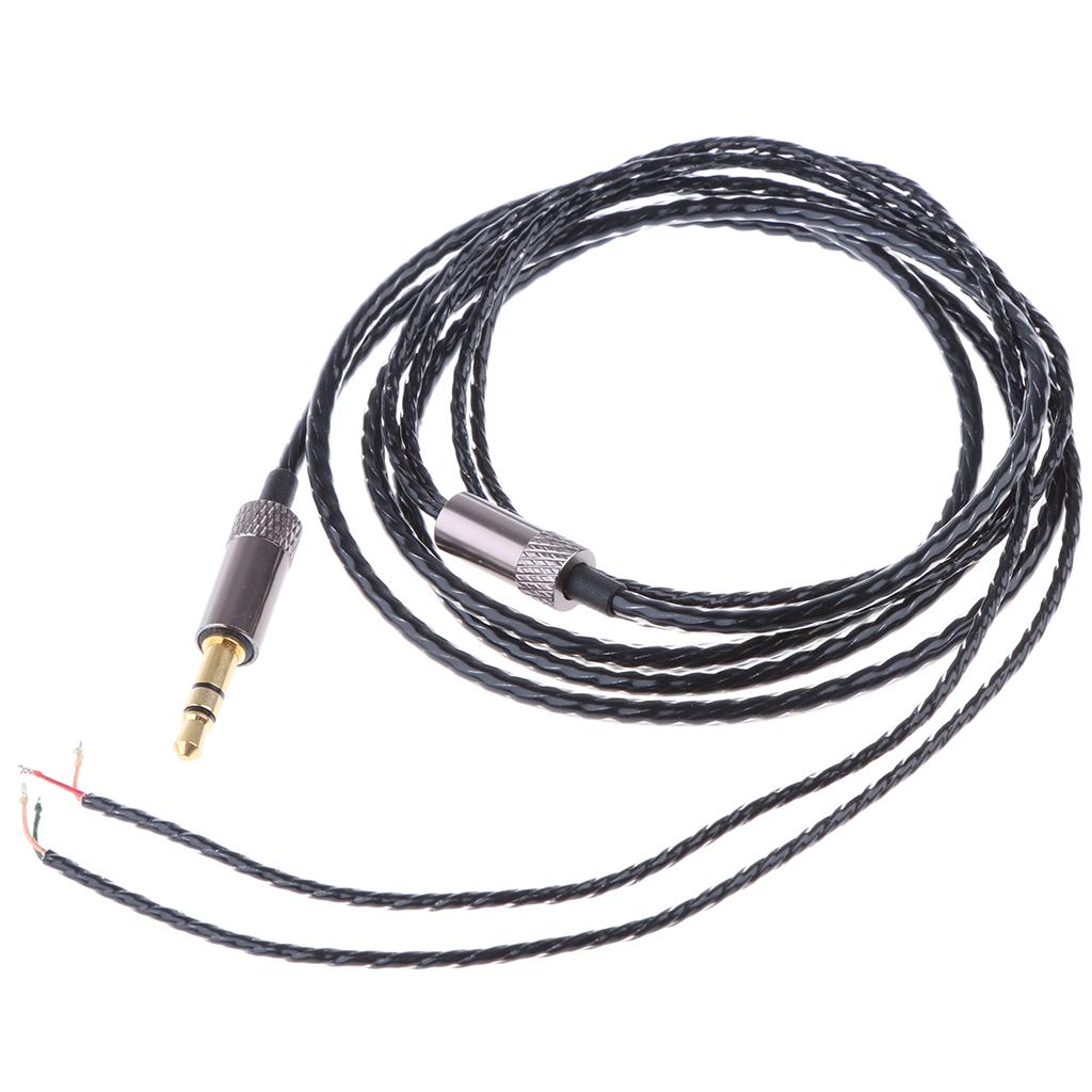 3.5mm Replacement Repair DIY Cable Wire In-Ear Headphones Earphones Black and Gray