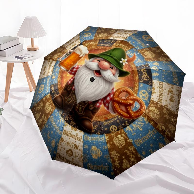 1 PC Automatic Folding Umbrella - Cartoon Pattern, Portable & Foldable Design with 8 Ribs, Christmas Birthday Gifts