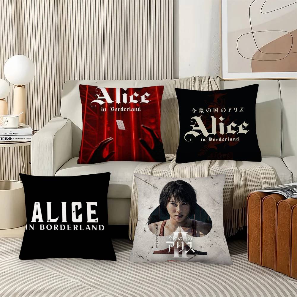 1Pc Alice In Borderland Pillow Case Fashion Square Pillowcase Bedroom Sofa Room Ins Decoration Leisure