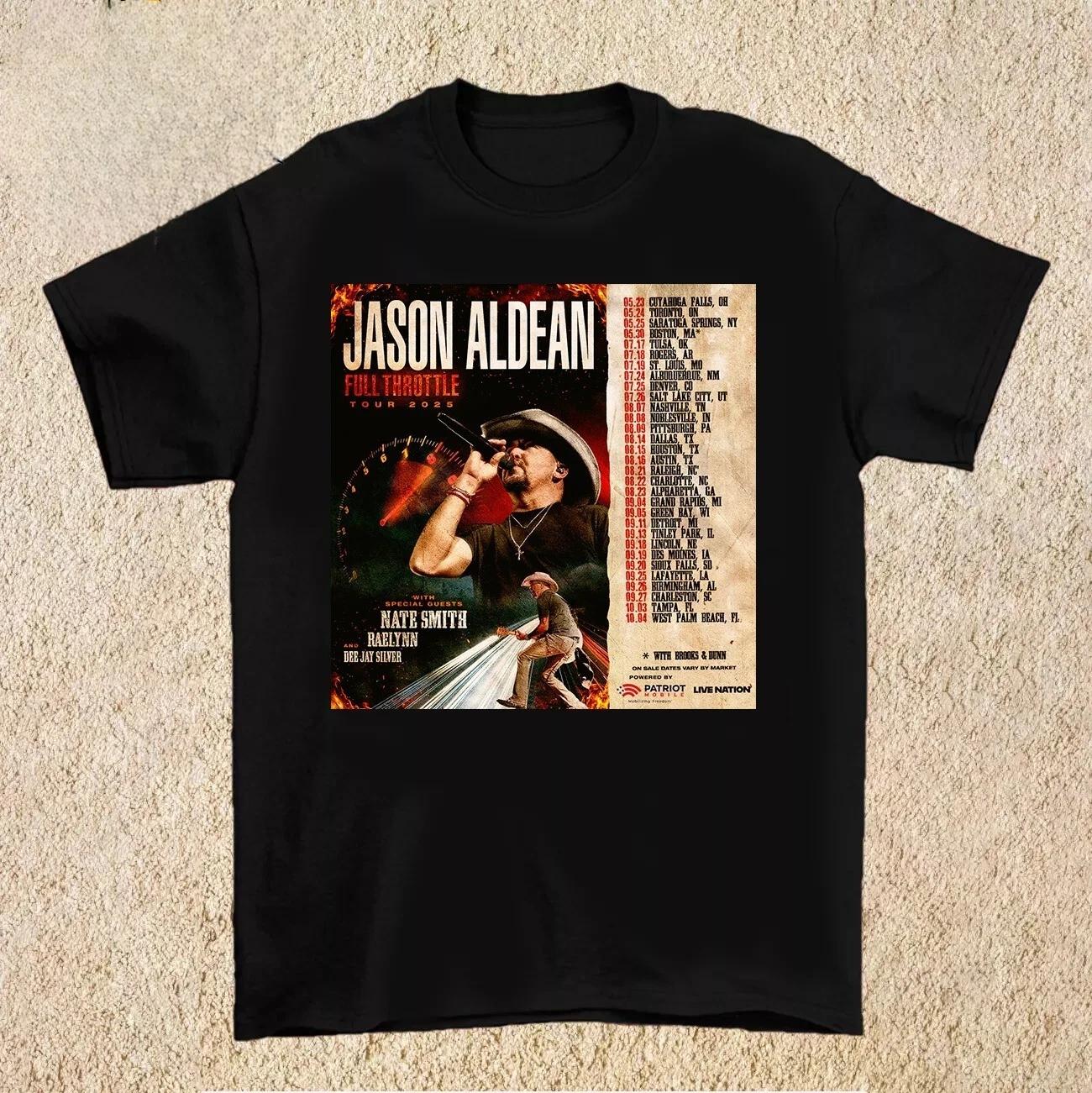 JASON ALDEAN FULL THROTTLE TOUR 2025 T Shirt Size S-2XL 2XL