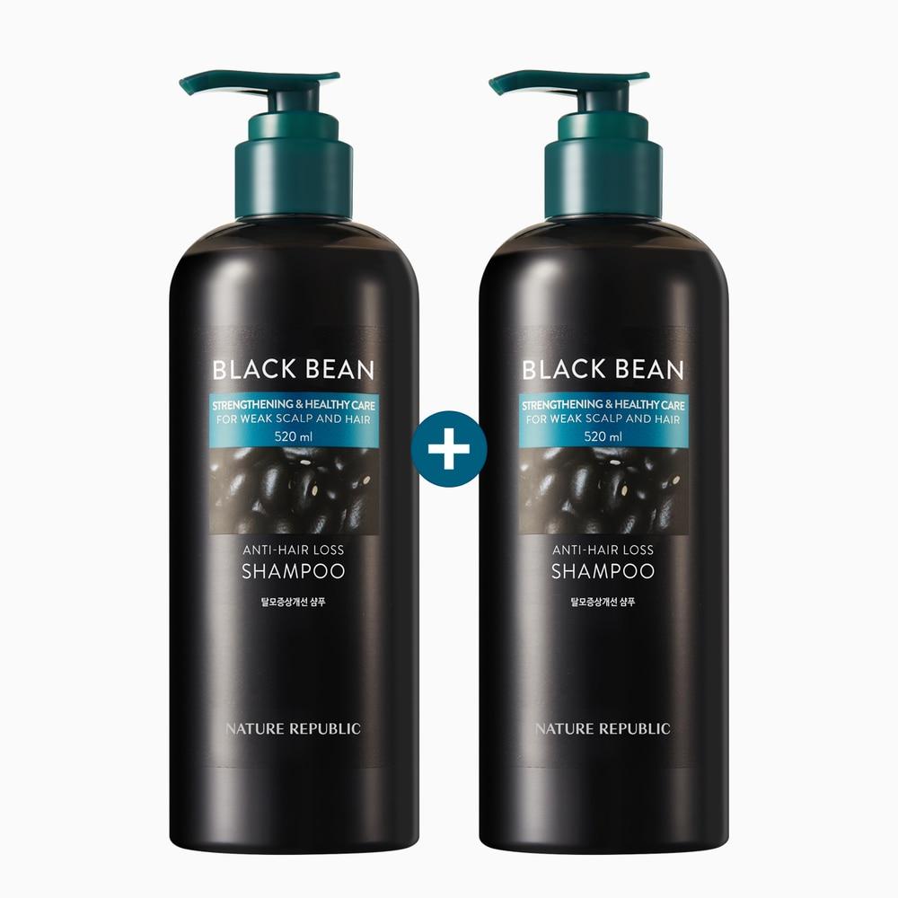 [Large Capacity] Nature Republic 1+1 Black Bean Anti-Hair Loss Shampoo 520ml