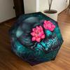 1pc Skull with Lotus Flowers Umbrella with Plastic Handle,Suitable for All Seasons Home Travel Outdoor UmbrellaDD1794