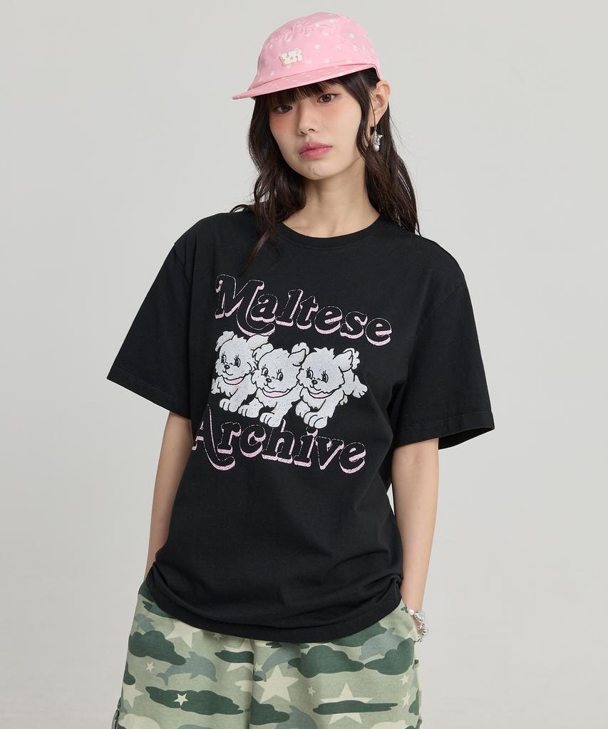 WAIKEI Maltese Archive Short Sleeve T-Shirt Ver.2 Black