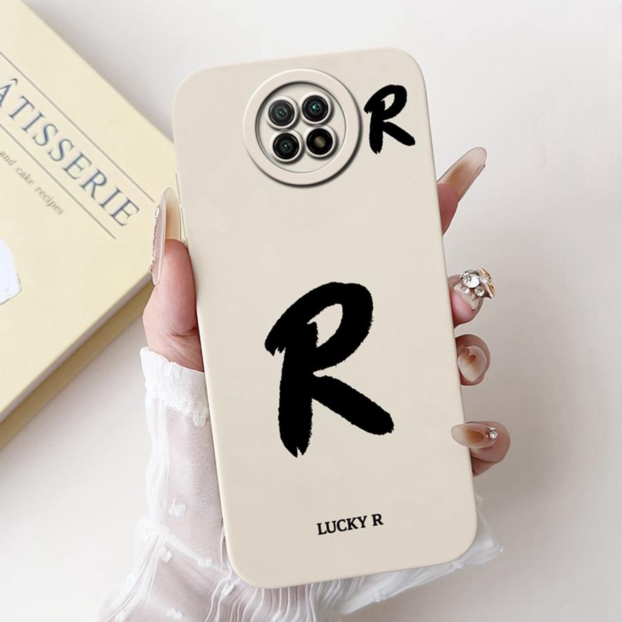 For Xiaomi Redmi Note 9T Case Soft Silicone Coque Lucky A-Z Letter Painted Shockproof Funda for Redmi Note 9 5G note9 TCover