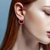Stainless Steel Enamel Drip Earrings: U-Shaped Geometric C-Studs, Titanium Steel DIY Accessories