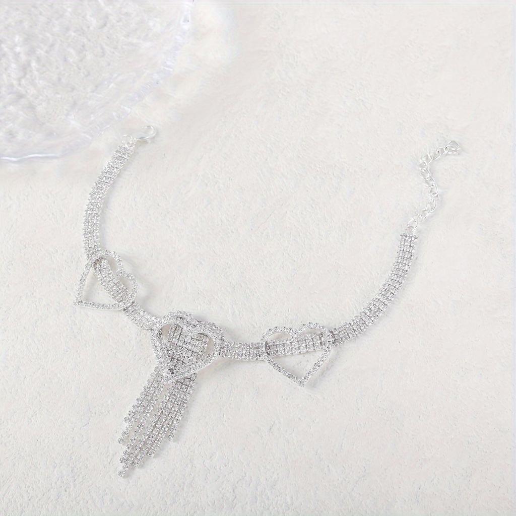 1 Stück Bling Quaste Hohle Herz Klauenkette Fußkettenset mit leuchtendem Wasser Fußschmuck Dekoration Fußkettchen