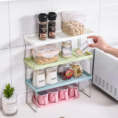 Support Storage Kitchen One Tier Organiser Shelf Jar Rack Pantry Practical Cupboard Convenient