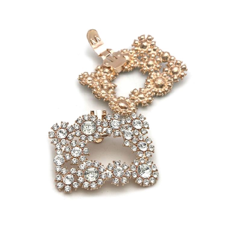 

Rhinestone Charm Metal Shoe Clamp Bridal Shoes Rhinestone Accessories Women золотой