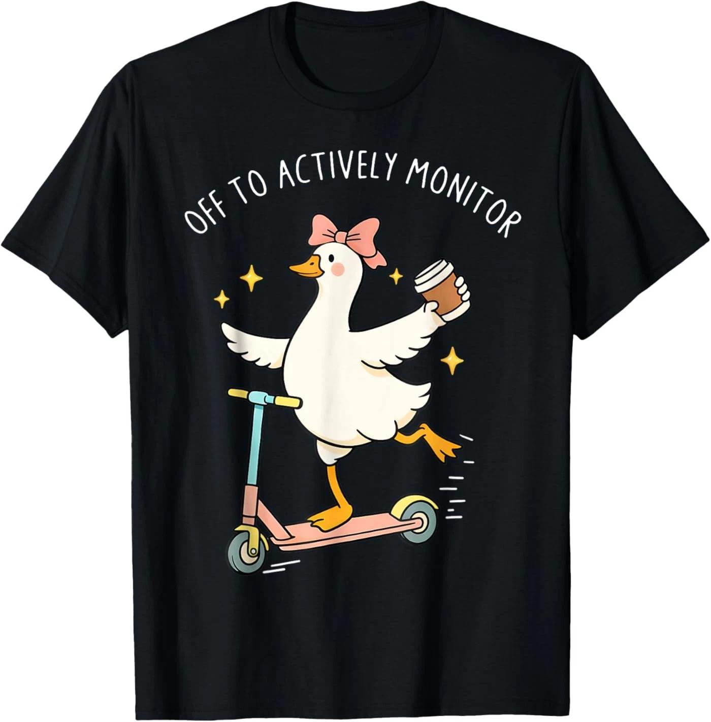Testing Test Day Off to Actively Monitor Funny Goose Teacher T-Shirt 2XL