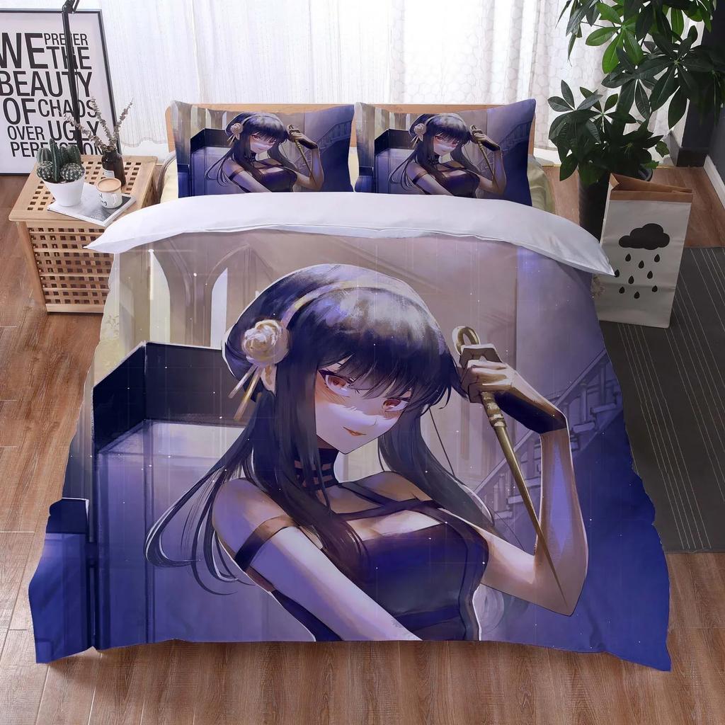 Anime Spy x Family Comfortable Duvet Quilt Cover Pillowcase Bedding Set Children Bedroom Decoration Home Textile