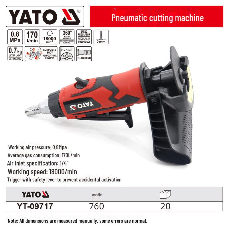 

YATO Ручная пневматическая угловая шлифмашина 75x9.5 Отрезная машина