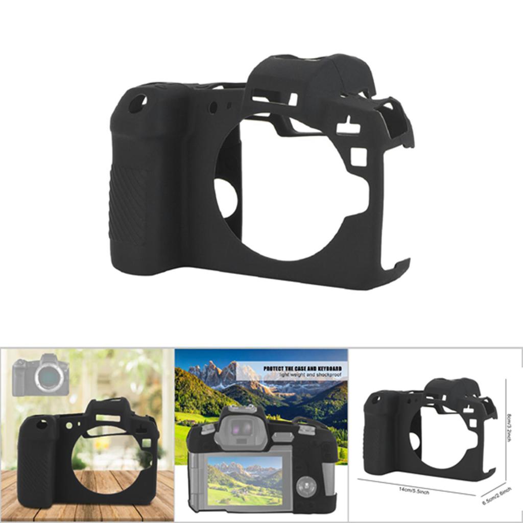 Silicone Shockproof Soft Light Camera Screen Protector Case Cover for Canon EOS R(Black)