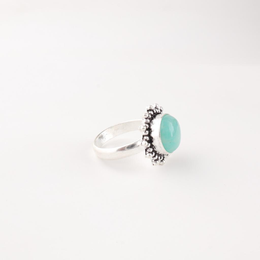Green Amazonite Gemstone 925 Sterling Silver Jewelry Handmade Ring Gift For Wife RR-7-22