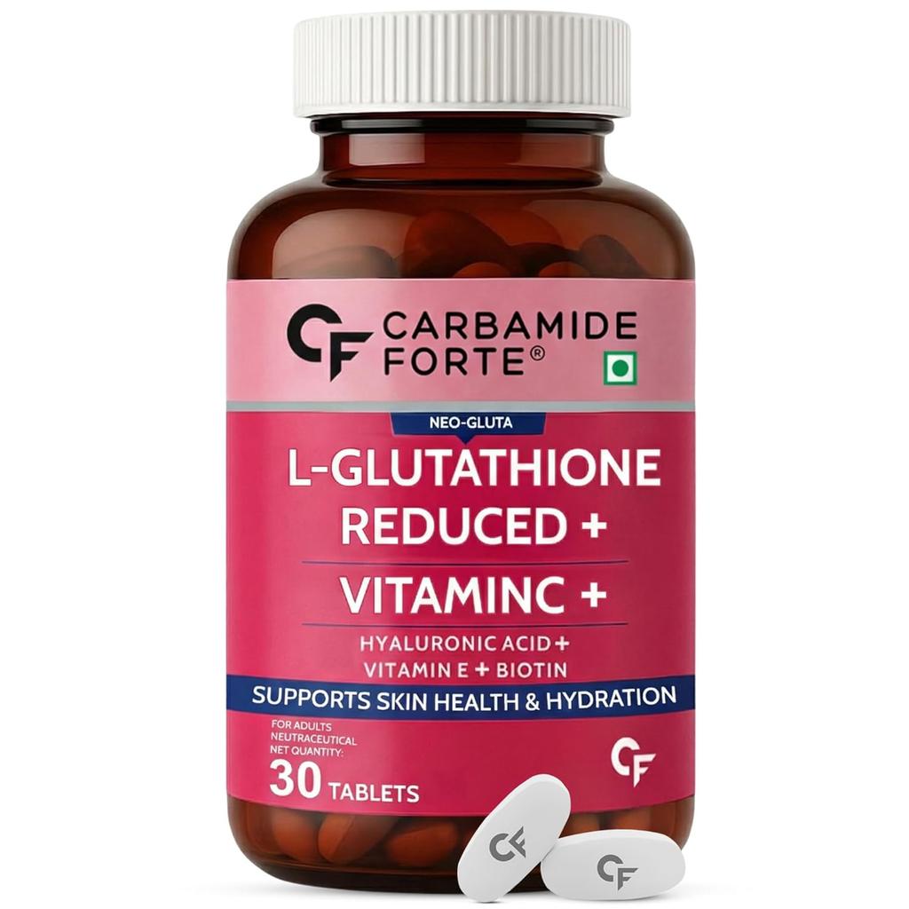 C Vitamini, Hyaluronik Asit ve Biyotinli Carbamide Forte L-Glutatyon 500mg Tabletler – 30 Vegan Tablet