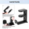 Space Saving Adjustable Headphone Mount Steel Built 360 Rotation for PC Gamers