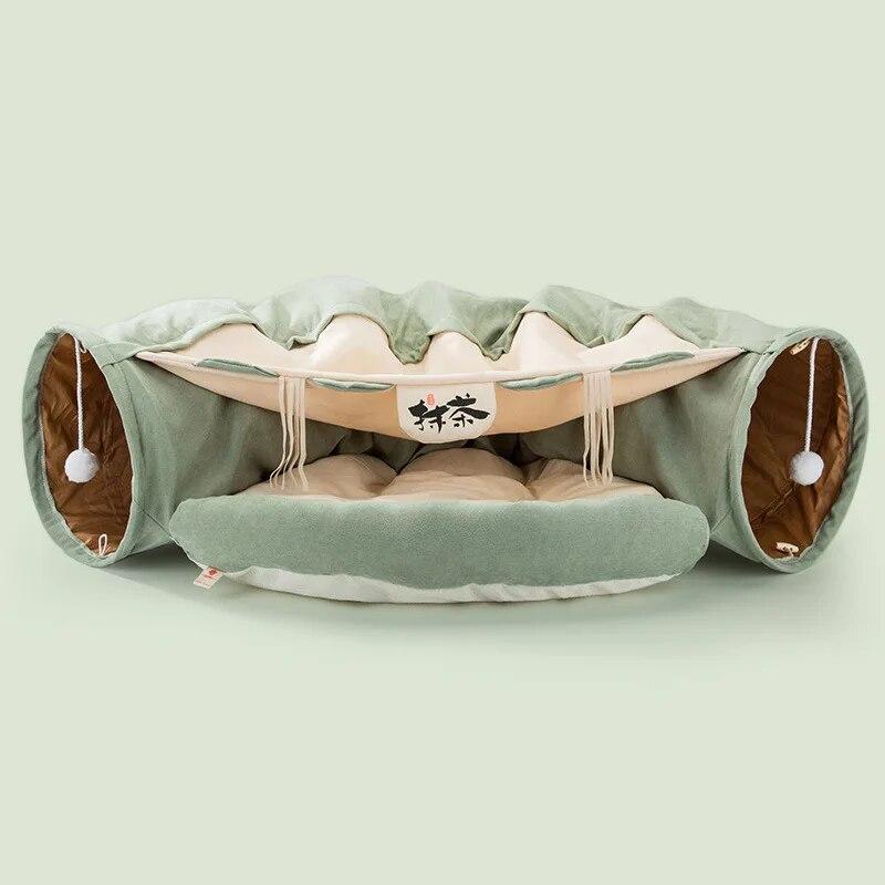 Haustier-Katzen-Tunnelbett, interaktives Spielspielzeug, mobiles, zusammenklappbares Katzenbett, Entfernungstunnel, Röhre, Innenspielzeug, Kätzchen-Übungsprodukt